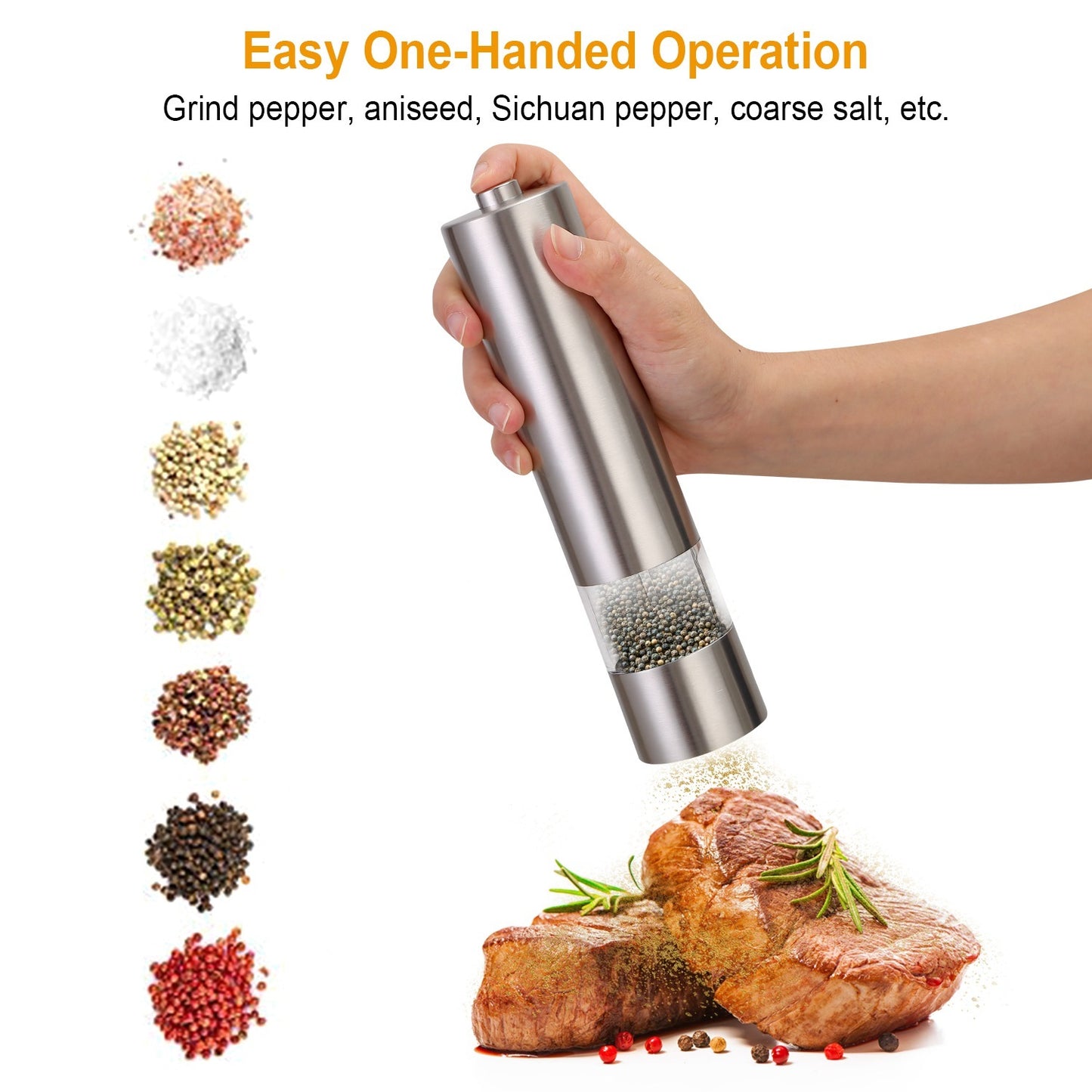 Smart Electric Salt & Pepper Grinder with Light