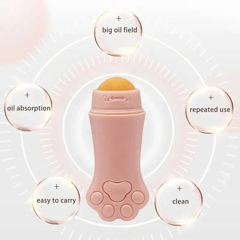 Face Oil Absorbing Roller Natural Volcanic Stone Massage Body Stick Makeup Face Skin Care Tool Facial Pores Cleaning Oil Roller - GS - choice